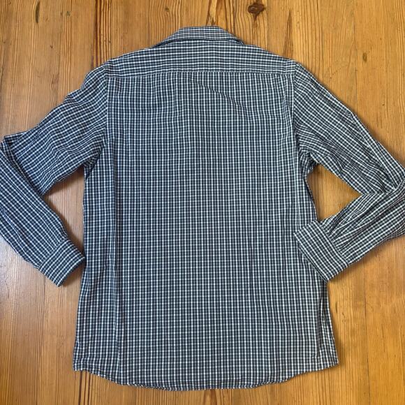 Michael Kors black white check regular fit long sleeve button up shirt SIZE 15.5 - Picture 4 of 4